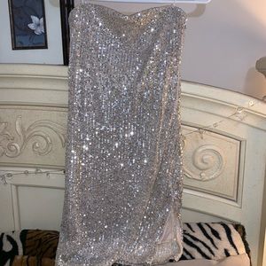 Silver Sequin Mini Dress